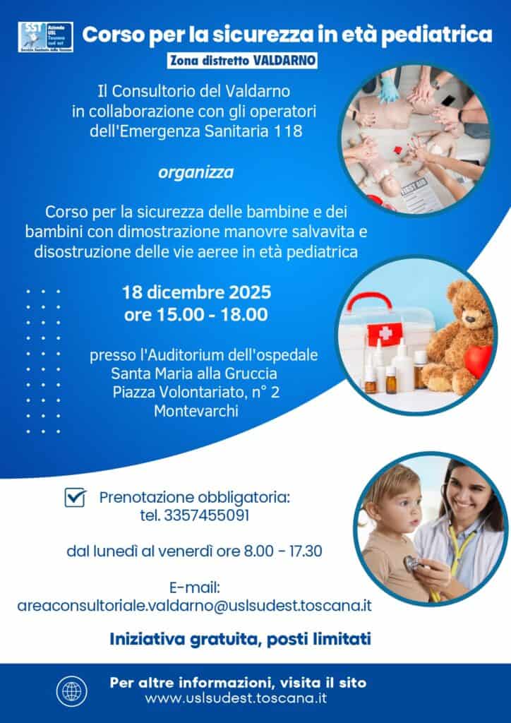 In Valdarno il corso gratuito per la sicurezza in età pediatrica