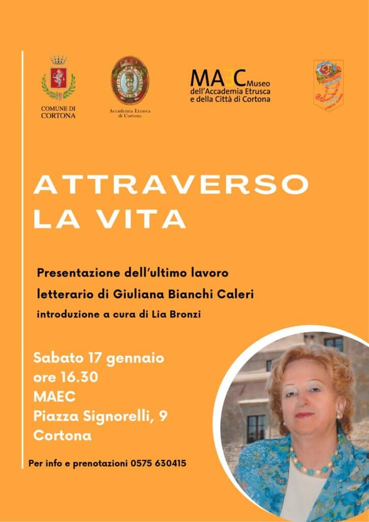 Cortona, la presentazione del nuovo libro di Giuliana Bianchi Caleri