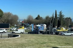 Presidio degli agricoltori nei pressi del casello di Bettolle in Valdichiana Arezzo