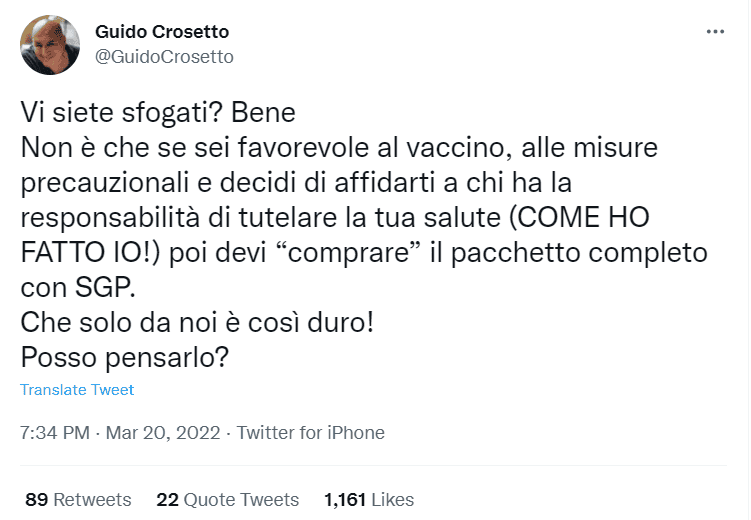 Tweet Guido Crosetto