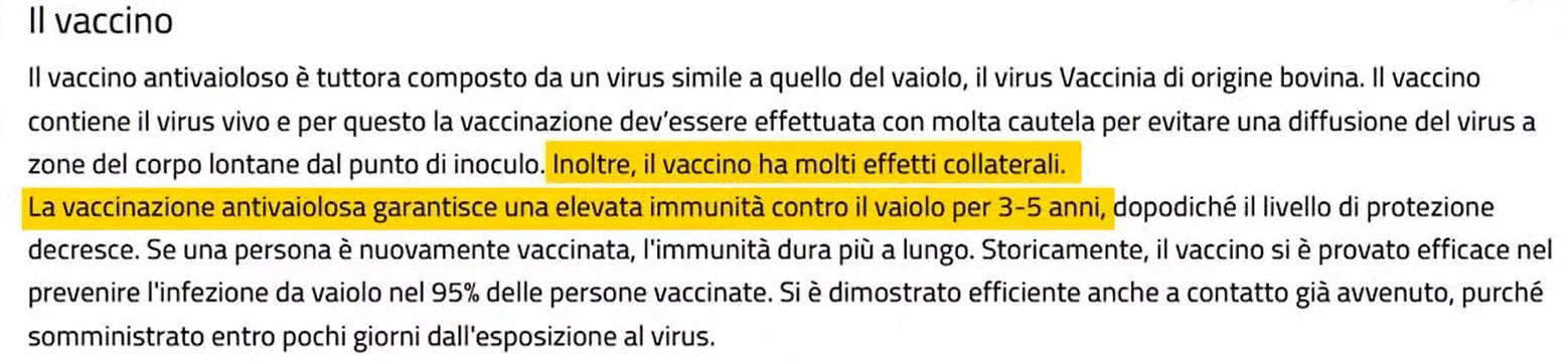 Descrizione del vaccino fino al 20 maggio 2022