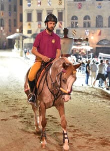 Francesco Rossi in sella a Rocky