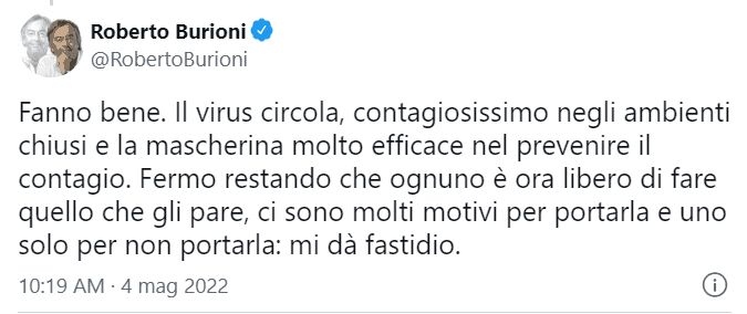 Tweet Burioni