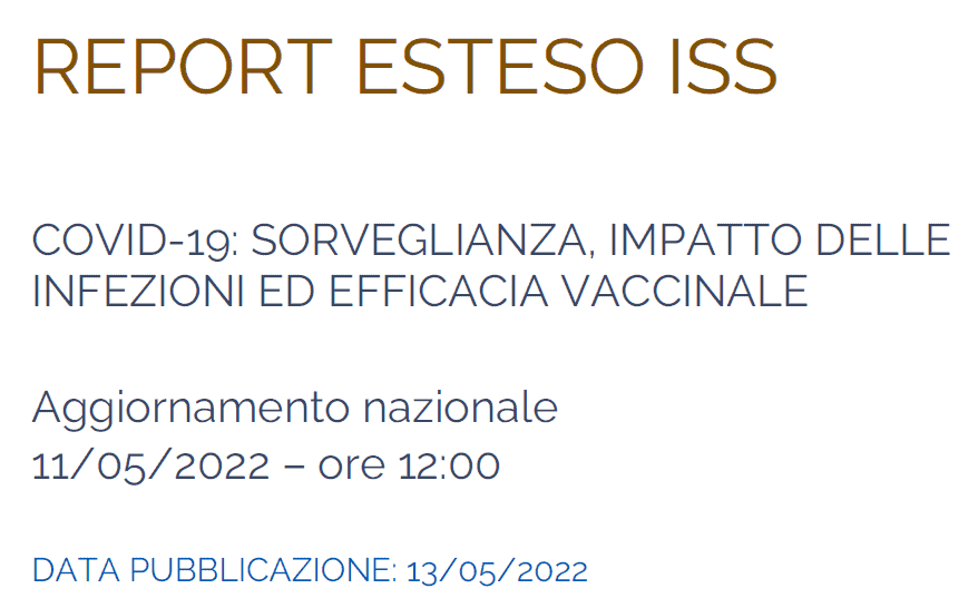 Report esteso ISS al 11 maggio 2022