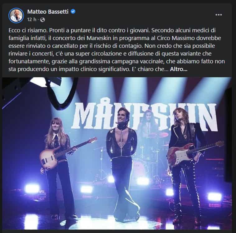 Tweet Matteo Bassetti