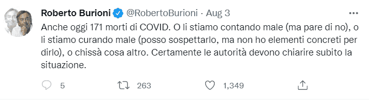 Tweet Roberto Burioni