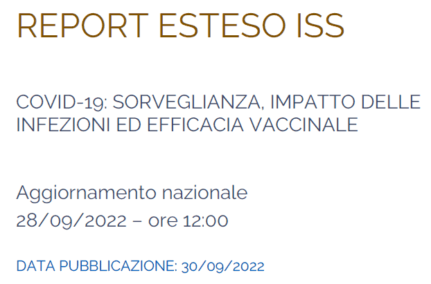Report ISS del 28 settembre 2022