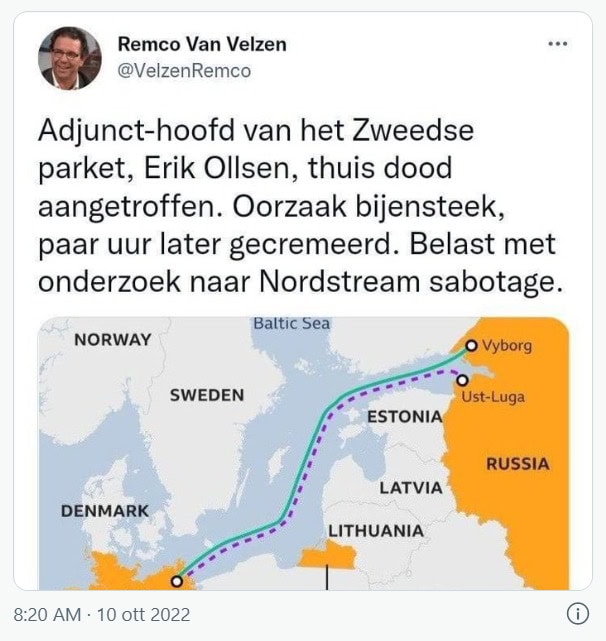 Twitter il giornalista svedese Remco Van Velzen.