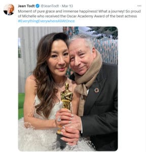 Jean Todt e sua moglie Michelle Yeoh
