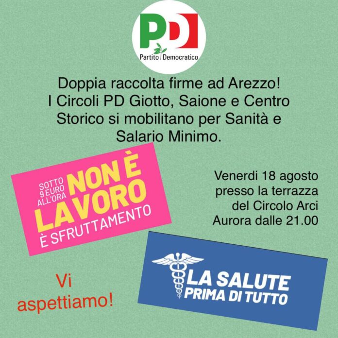 manifesto pd raccolta firme salario minimo