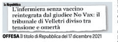 La notizia sotto esame del tribunale