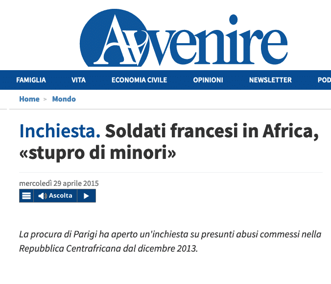 Scandalo soldati francesi nella Repubblica Centrafricana