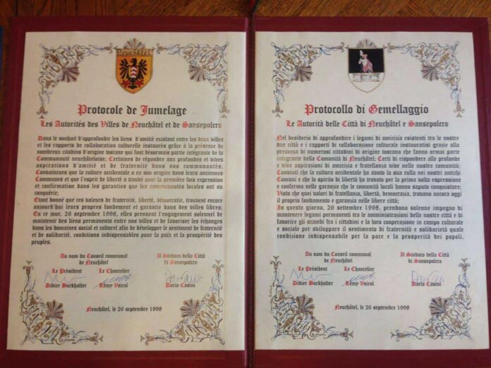Firma gemallaggio Vittorio Perla Firma gemallaggio Vittorio Perla