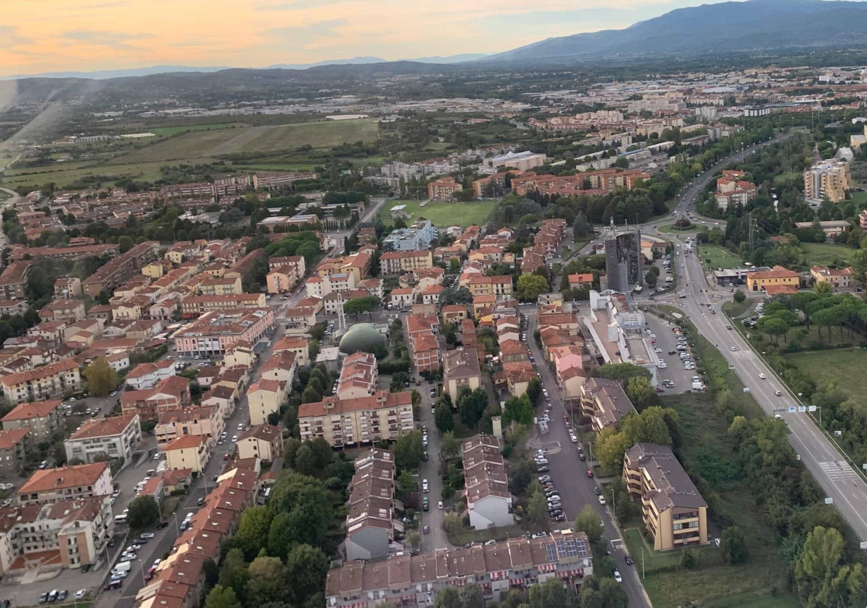 Arezzo via romana dall'alto