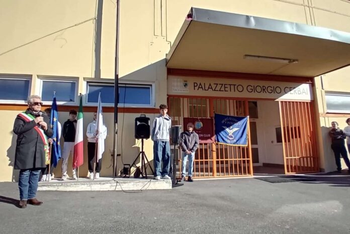 intitolazione a Giorgio Cerbai del palazzetto dello sport di San Lorentino
