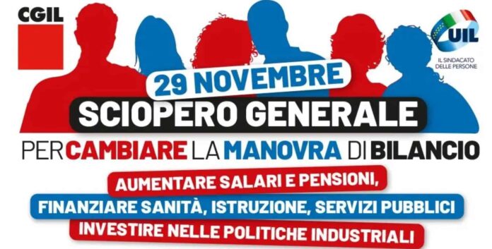 sciopero 29 novembre Cgil Uil
