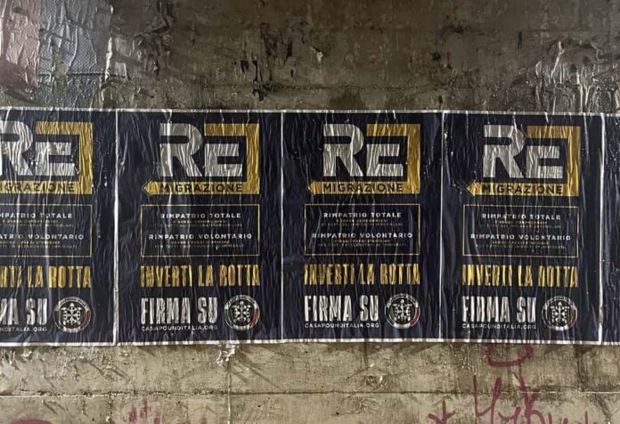 CasaPound manifesti e striscioni sulla remigrazione