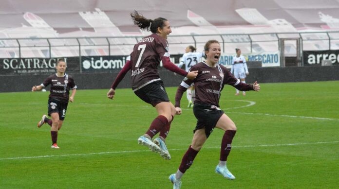 Sotto la pioggia battente Acf Arezzo batte il Bologna Women 2-0