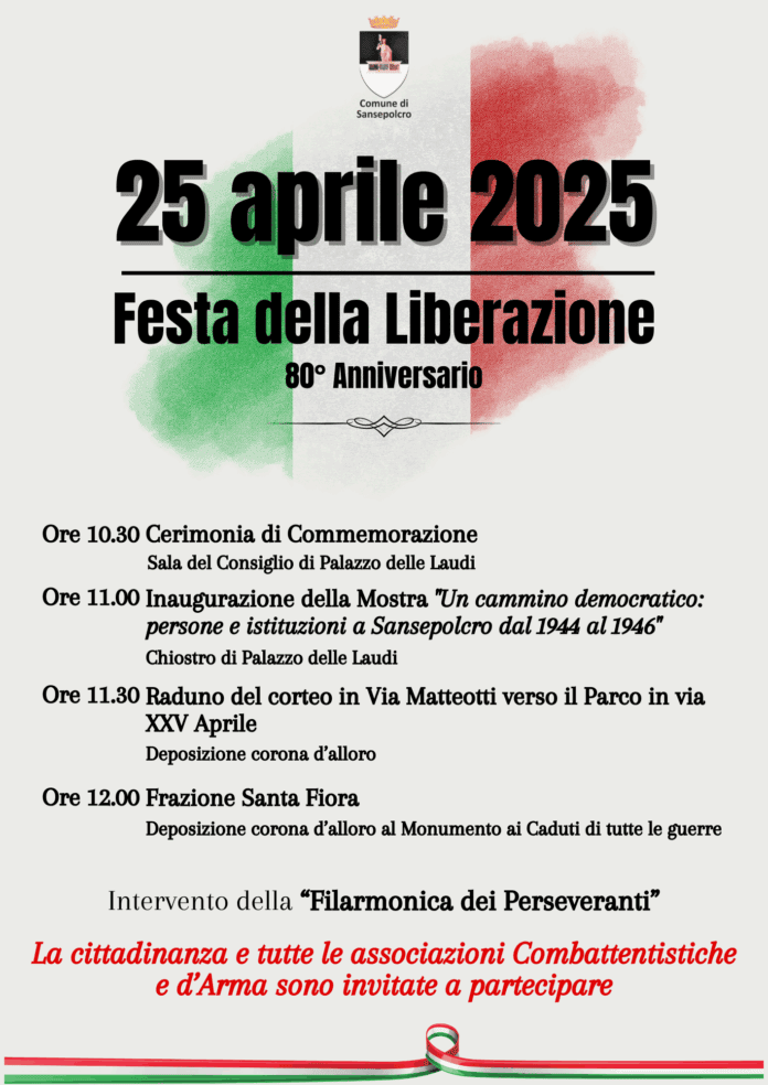 Sansepolcro celebra l’80° Anniversario della Liberazione
