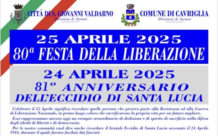 San Giovanni Valdarno celebra l'ottantesima Festa della Liberazione