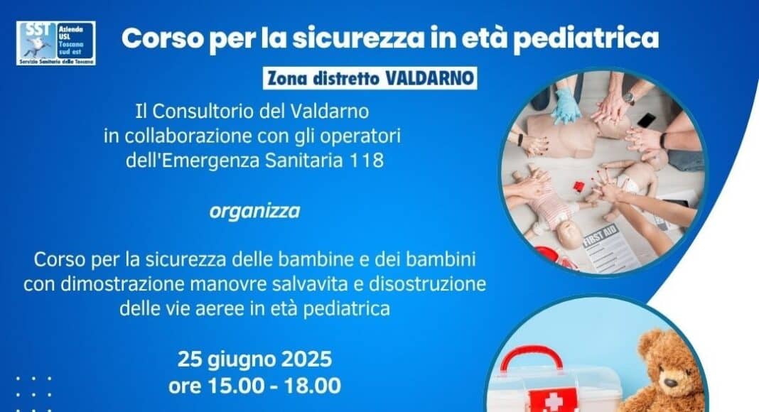 Valdarno: corso gratuito per la sicurezza in età pediatrica