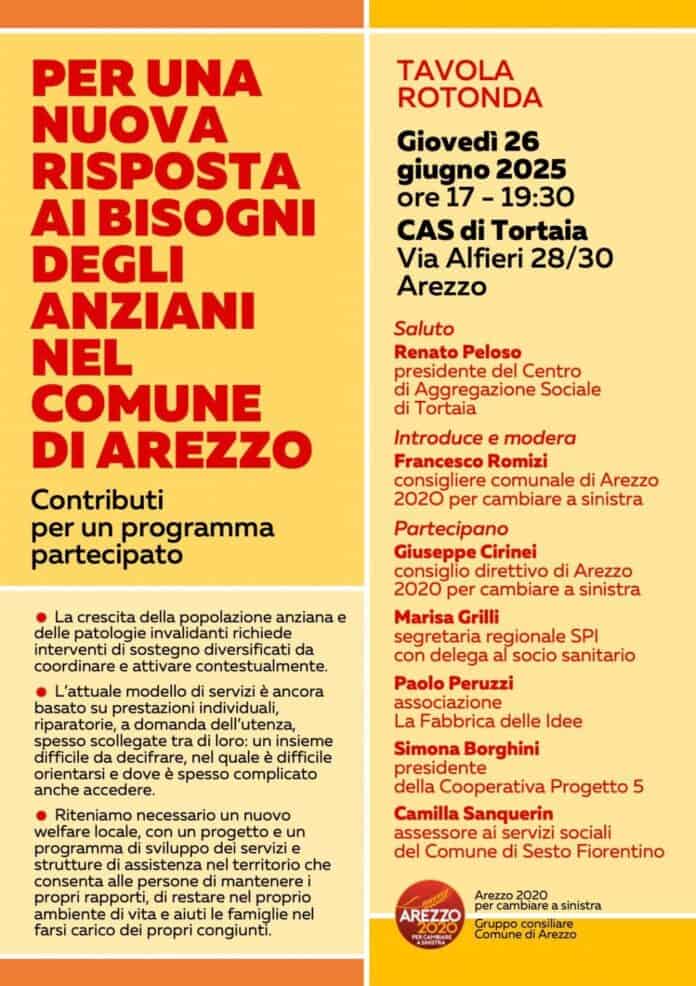 Arezzo 2020: una nuova risposta ai bisogni degli anziani