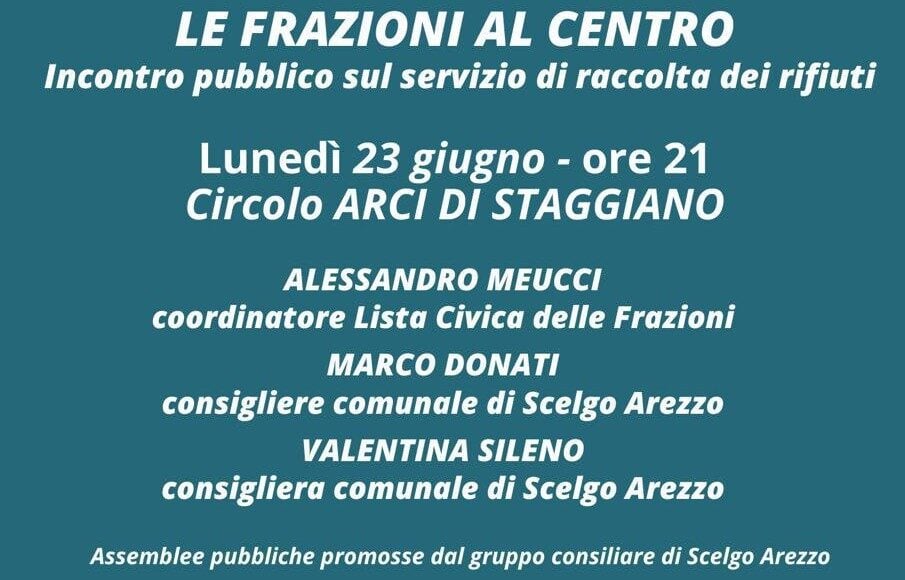 Scelgo Arezzo e Con Arezzo incontrano i cittadini di Staggiano