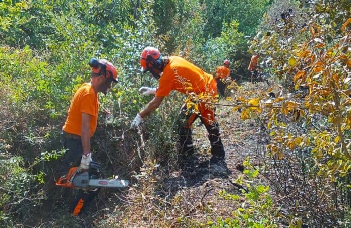 Incendio in località Tuori nel comune di Civitella val di Chiana
