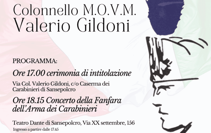 Sansepolcro intitola una strada al Colonnello Valerio Gildoni
