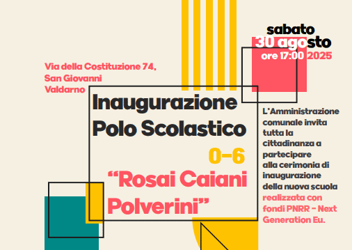 A San Giovanni Valdarno il nuovo polo 0-6 Rosai Caiani Polverini