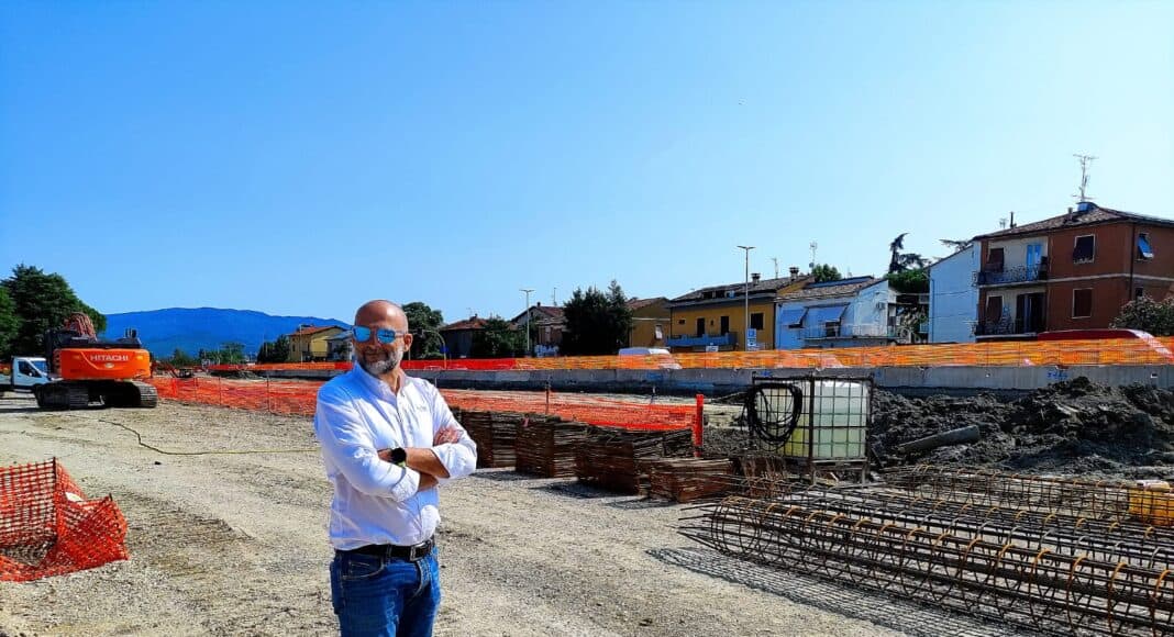 Cantiere di via Fiorentina assessore Sacchetti