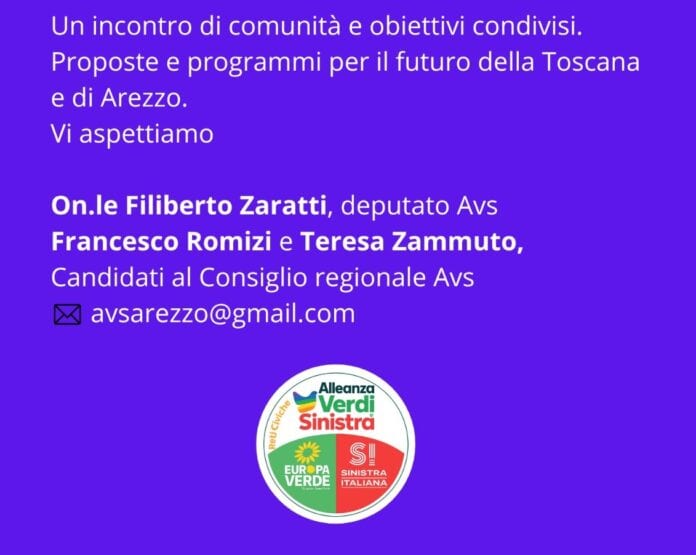 Il deputato Zaratti (AVS) ad Arezzo per incontrare i giovani