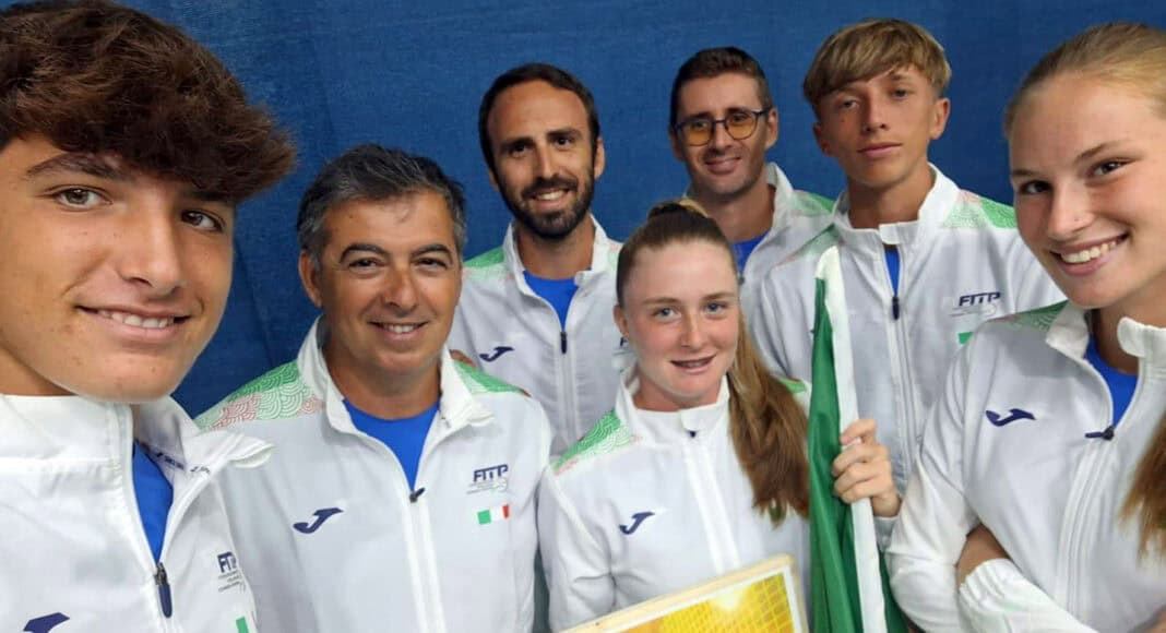 Raffaele Ciurnelli in campo ai Campionati Europei Under18 di tennis
