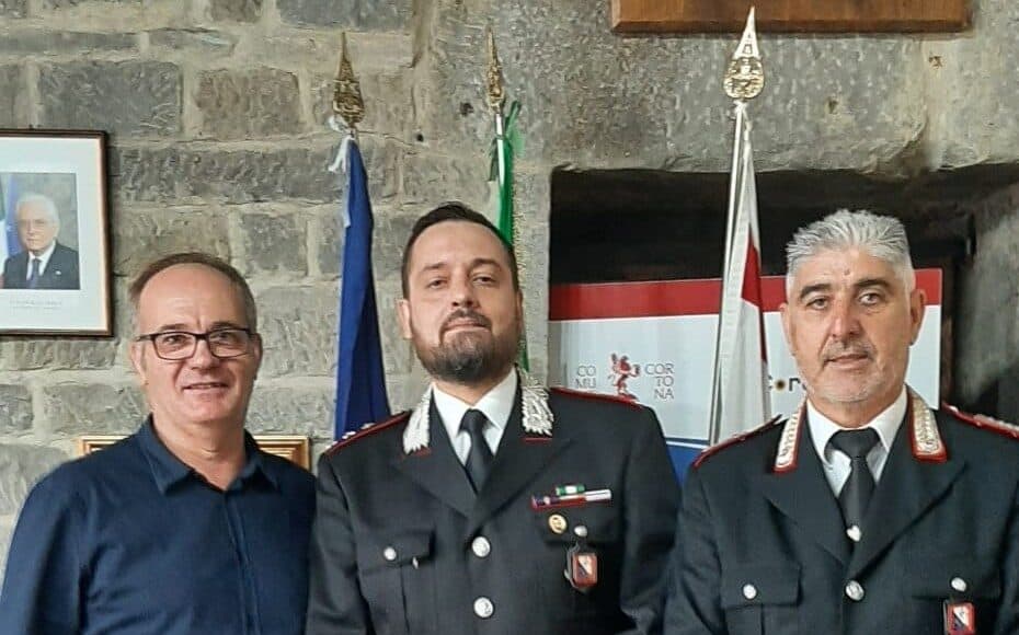 Cortona riceve il neo comandante della compagnia dei Carabinieri