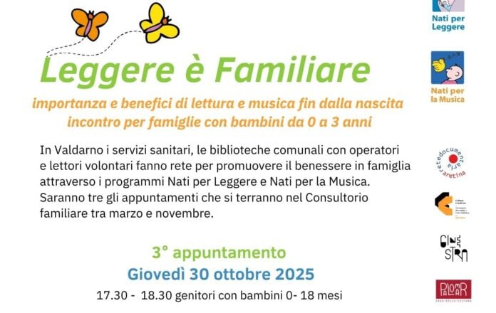 “Leggere è familiare” il 30 ottobre ultimo appuntamento 2025 “Leggere è familiare” il 30 ottobre ultimo appuntamento 2025