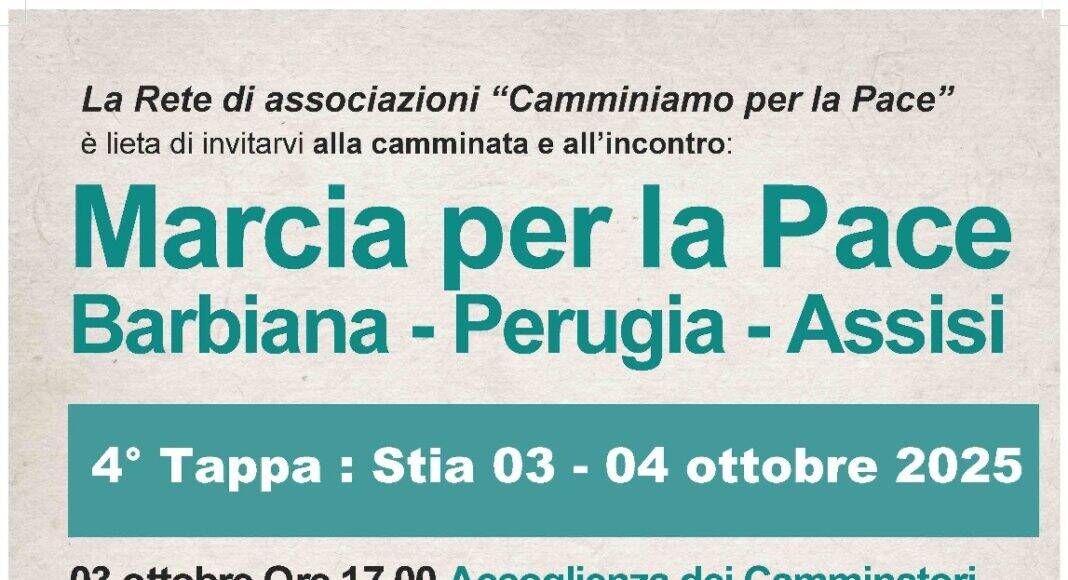 Pratovecchio Stia e Bibbiena saranno le tappe della marcia per la Pace
