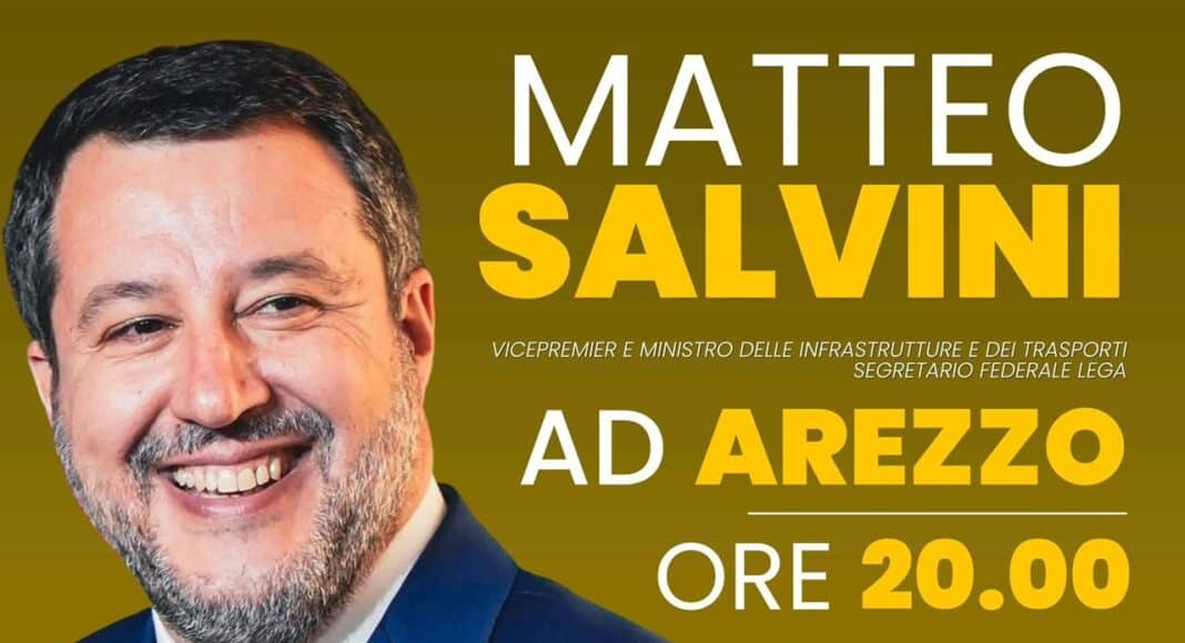 Salvini ad Arezzo per la chiusura della campagna elettorale