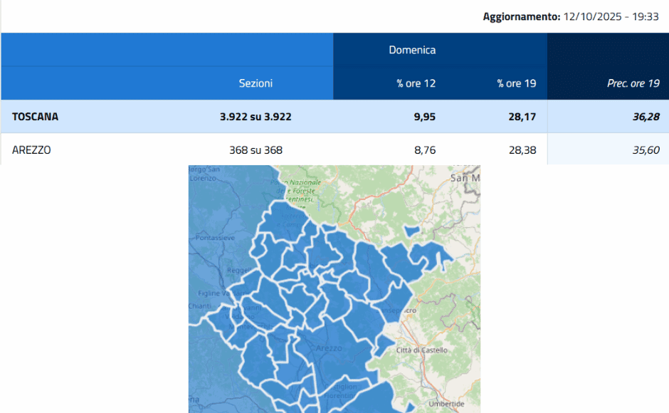 elezioni regionali 2025 Arezzo
