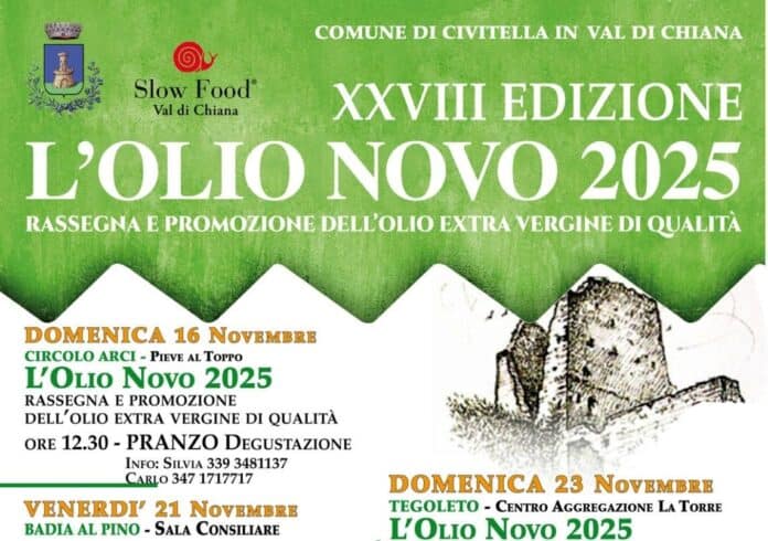 Civitella in Val di Chiana Torna l’appuntamento con L’Olio Novo