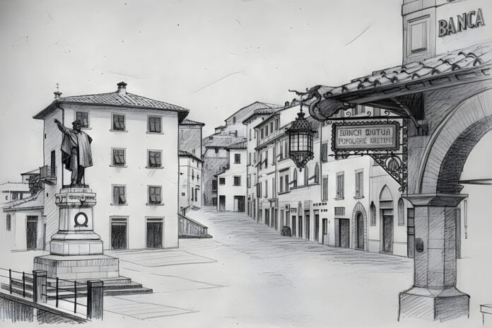 Piazza Baldaccio Anghiari disegno generico