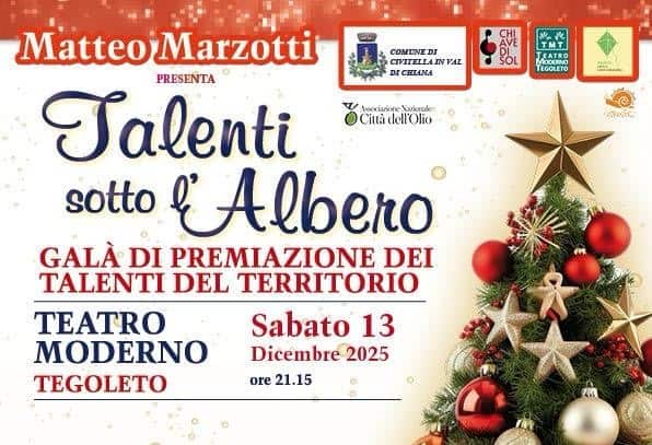 Al Teatro Moderno di Tegoleto, Talenti sotto l’Albero 2025