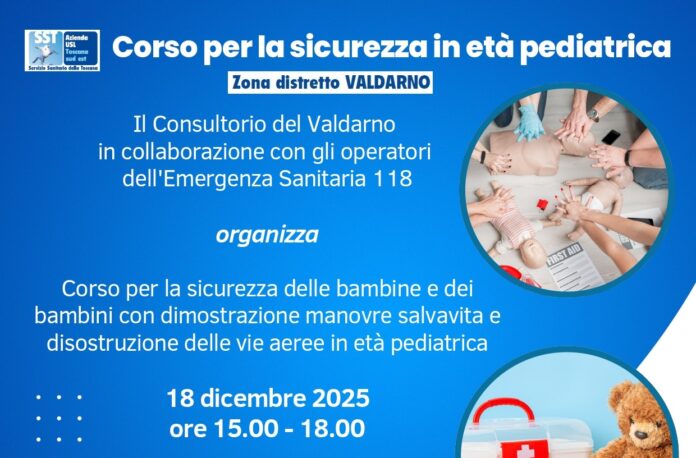 In Valdarno il corso gratuito per la sicurezza in età pediatrica