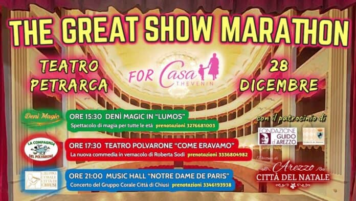 Il 28 dicembre “The Great Show Marathon” a sostegno di Casa Thevenin