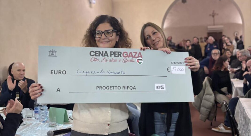 Cena per Gaza 5.200 euro raccolti a San Giovanni Valdarno