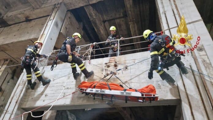 La centrale di Santa Barbara per le esercitazioni dei Vigili del Fuoco