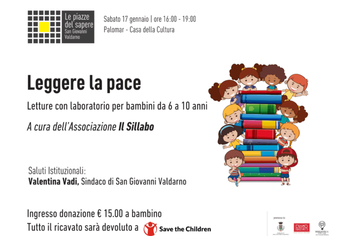 Le piazze del sapere sabato 17 gennaio a Palomar “Leggere la pace”