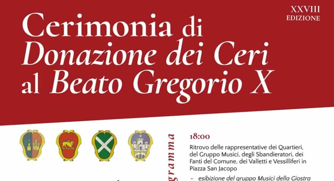 Sabato 10 gennaio la cerimonia di offerta dei Ceri al Beato Gregorio X