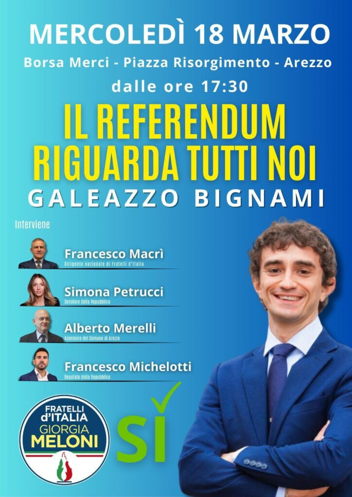 Il 18 marzo l’incontro con Bignami sul referendum della giustizia