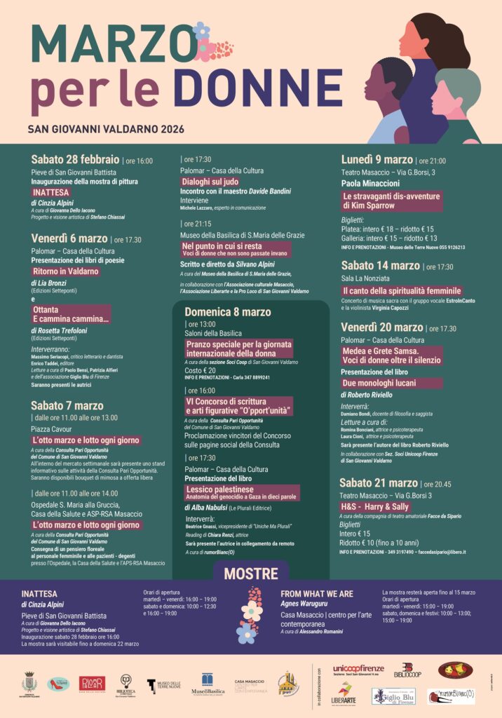 L'8 Marzo a San Giovanni Valdarno cultura e arte sul mondo femminile