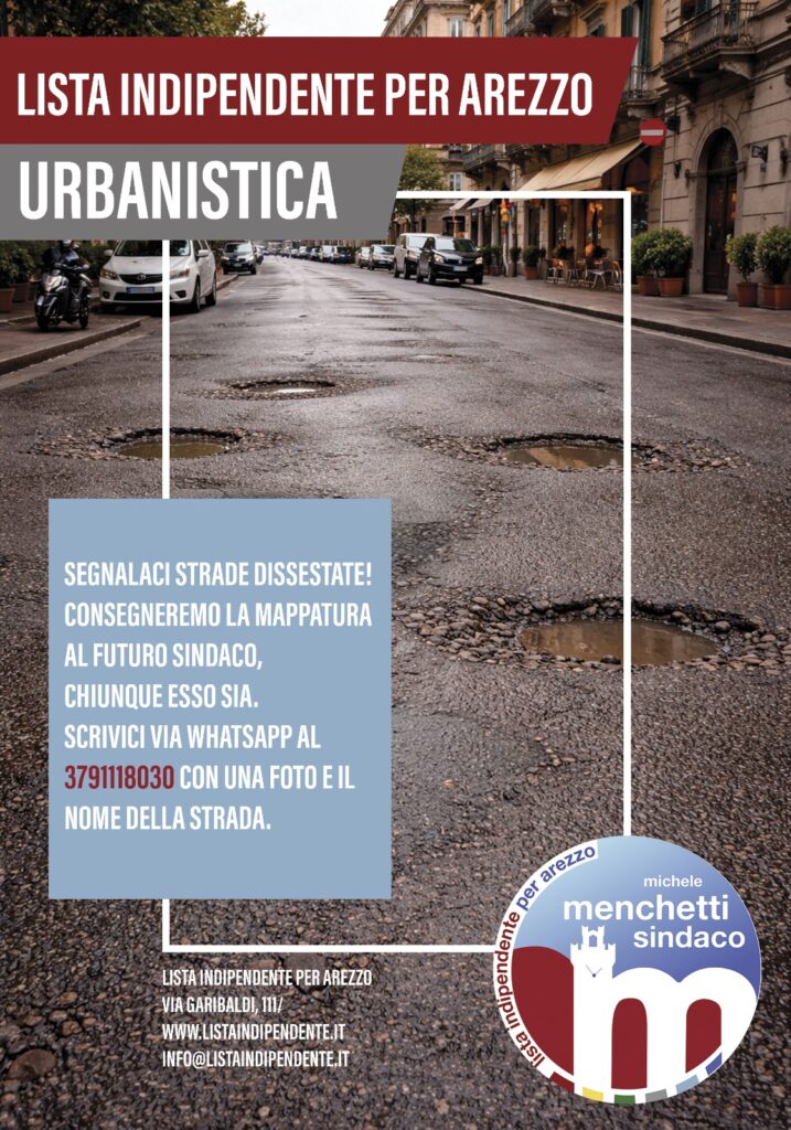 Michele Menchetti ai cittadini via al toto-strade bucate Michele Menchetti strade bucate